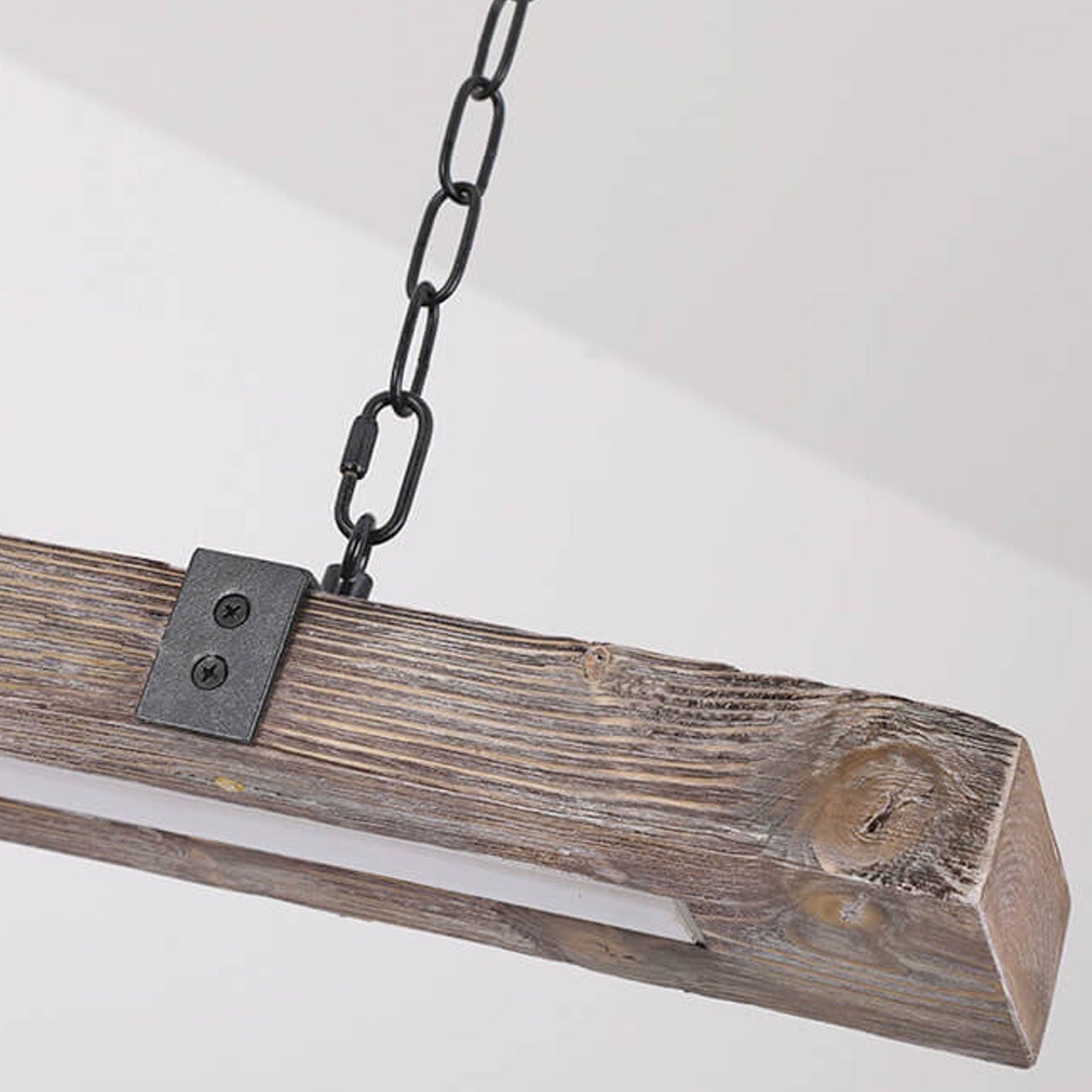 Vintage Industrial Wooden Long Bar Island Light LED Chandelier