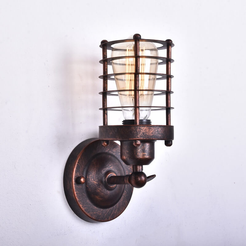 Northern Retro Industrial Wrought Iron 1-Light Wall Sconce Lamp
