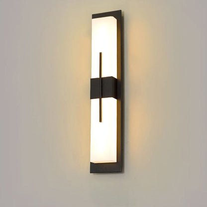 Outdoor Minimalist Rectangular Stainless Steel Acrylic LED Waterproof Wall Sconce Lamp