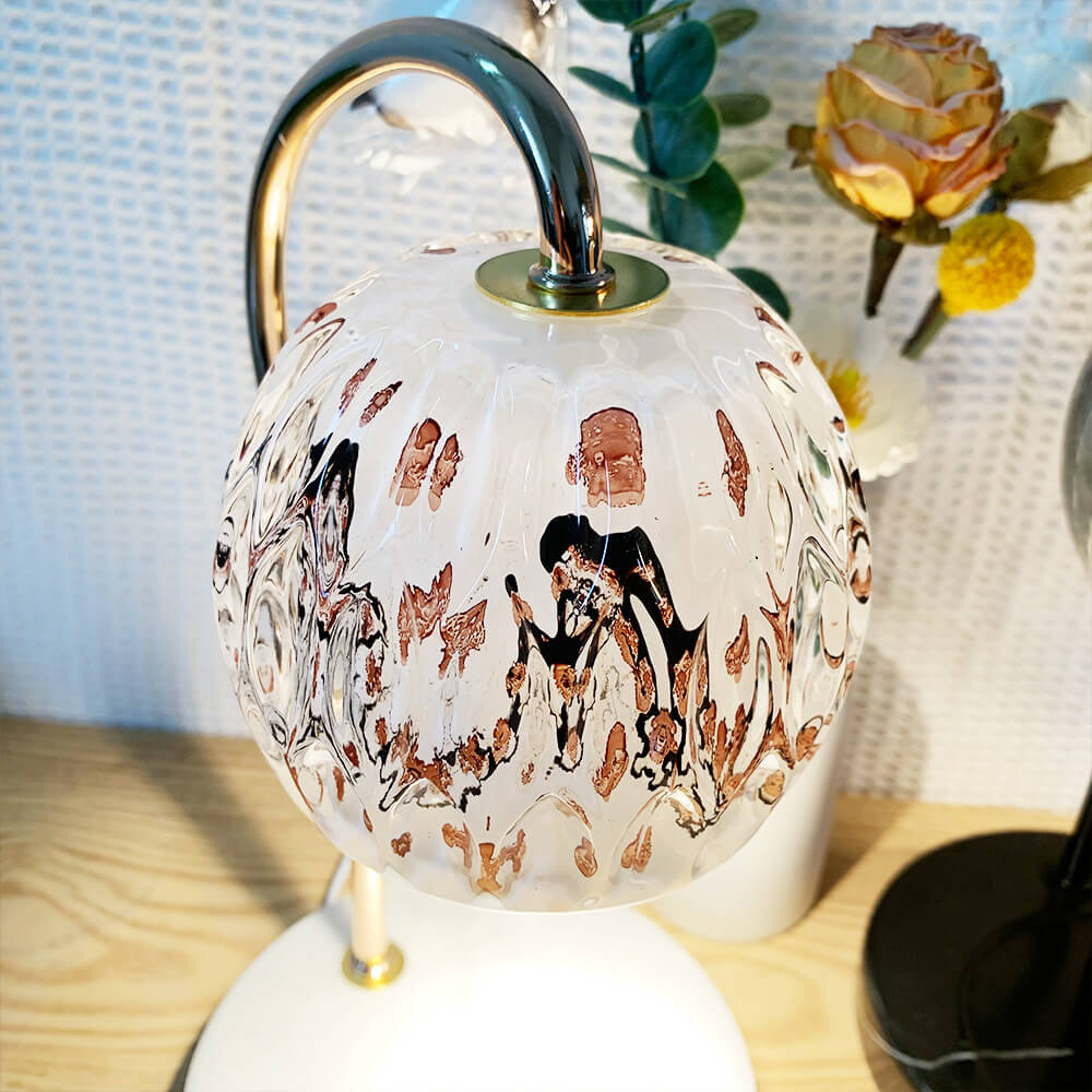 Japanese Style Creative Glass Spherical 1-Light Melting Wax Table Lamp
