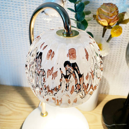 Japanese Style Creative Glass Spherical 1-Light Melting Wax Table Lamp