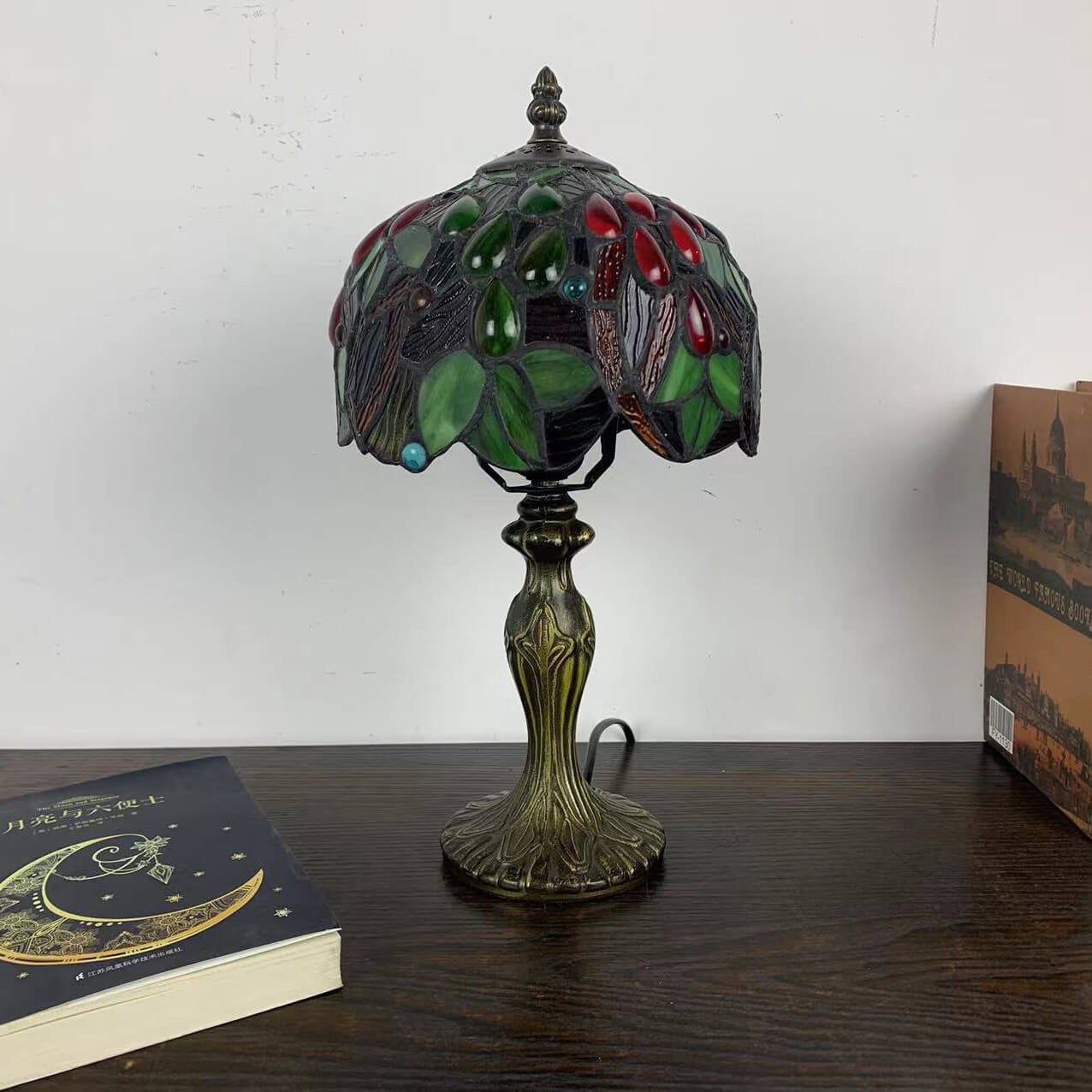 Tiffany Stained Glass Fruit Dome 1-Light Table Lamp