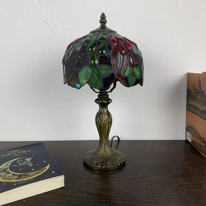 Tiffany Stained Glass Fruit Dome 1-Light Table Lamp