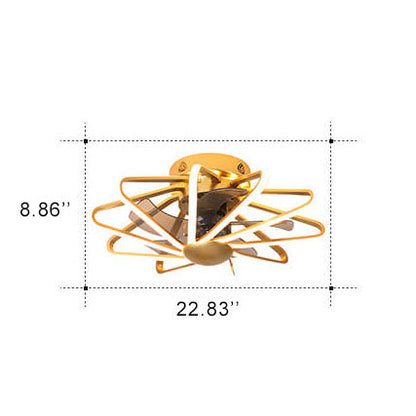 Nordic Cage Shape LED Semi-Flush Mount Ceiling Fan Light