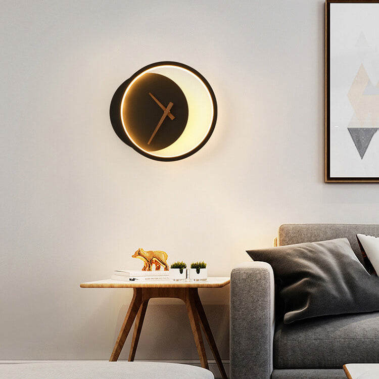 مصباح حائط LED دائري على شكل ساعة إبداعية من Nordic 