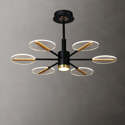 Contemporary Scandinavian Branch Round Iron Acrylic LED Chandelier For Living Room