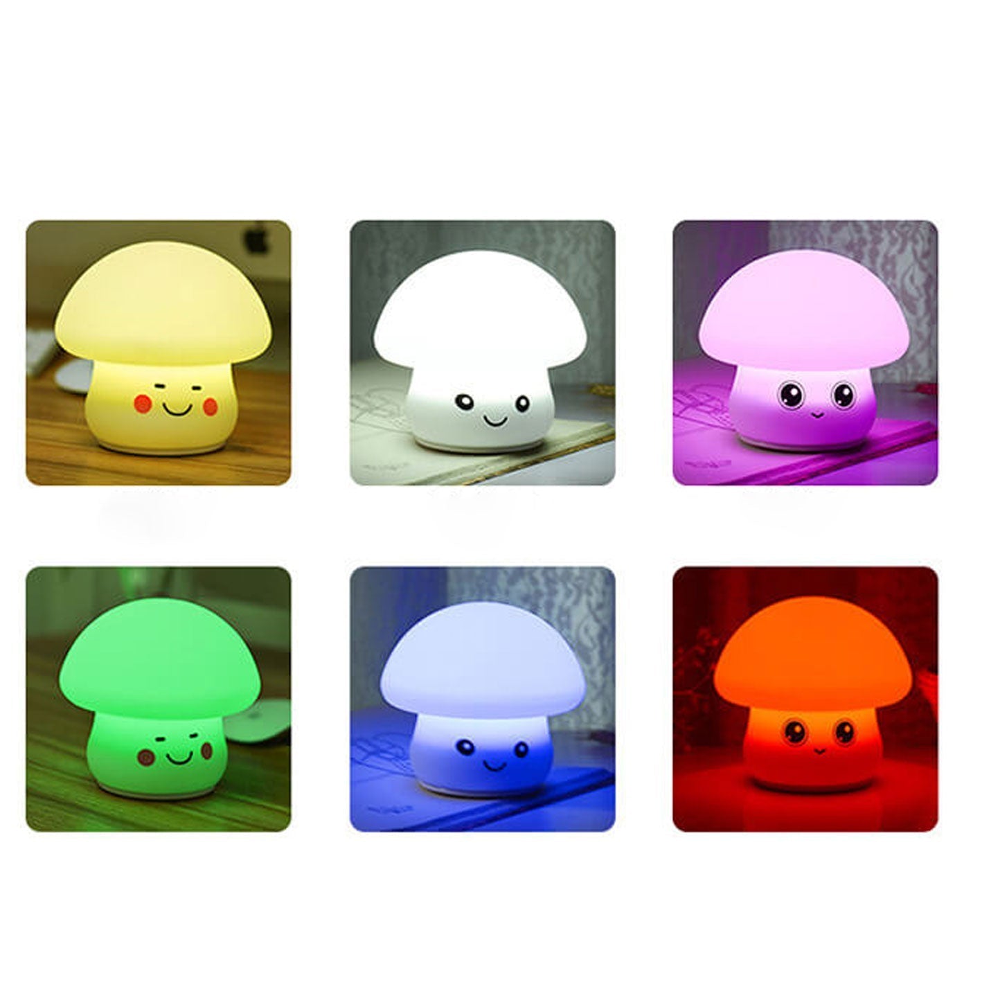 Creative Cartoon Mushroom Silicone Night Light LED Table Lamp