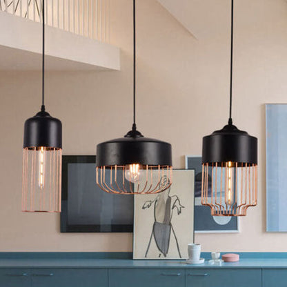 Nordic Creative Iron Geometry Plating Rose Gold 1-Light Pendant Light