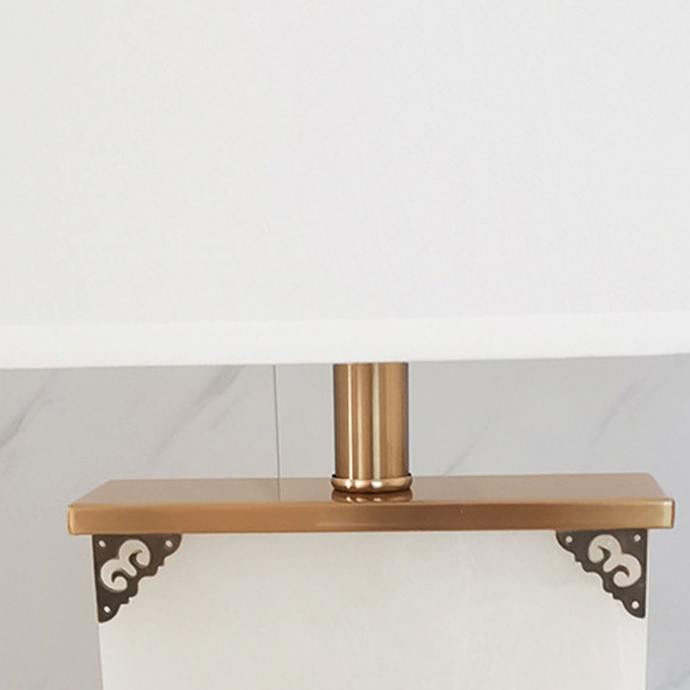 Chinese Light Luxury Lucite Copper 1-Light Table Lamp