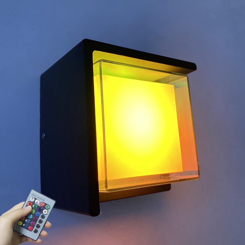 مصباح حائط LED ذكي خارجي معتم من الألومنيوم مع تطبيق 