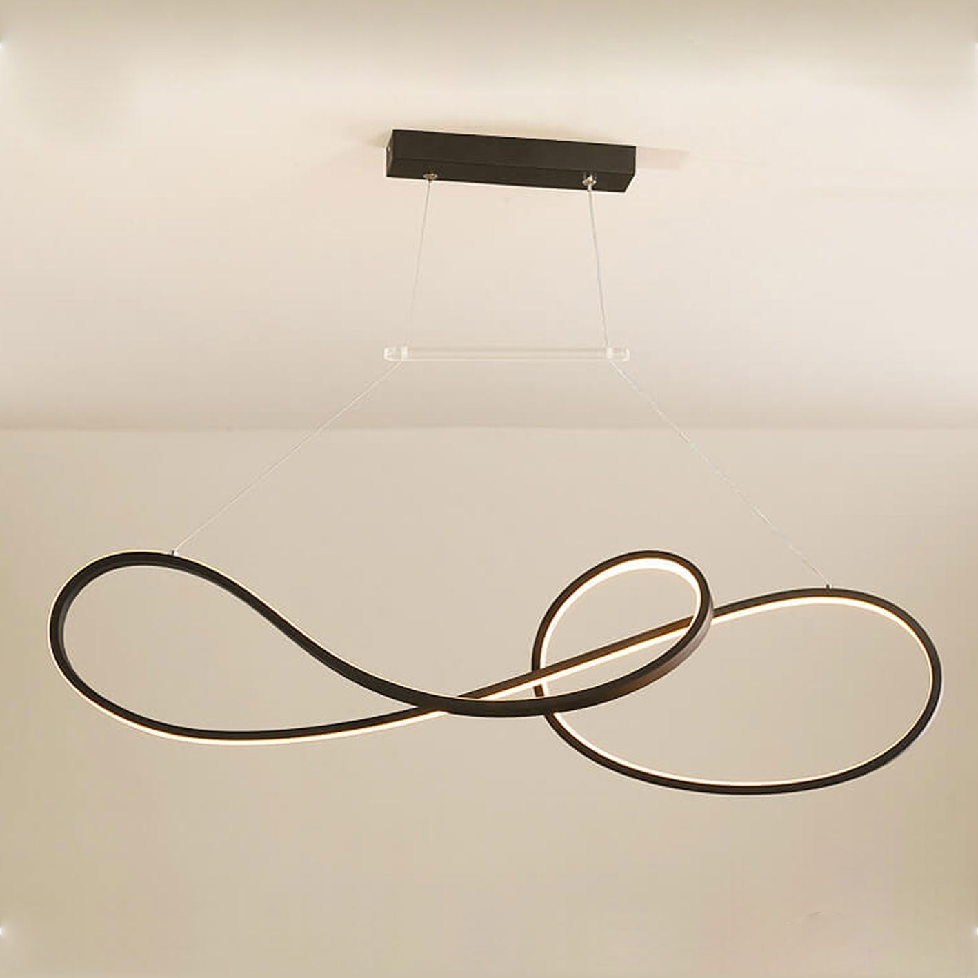 Modern Light Luxury Ring Curve LED Island Light Chandelier