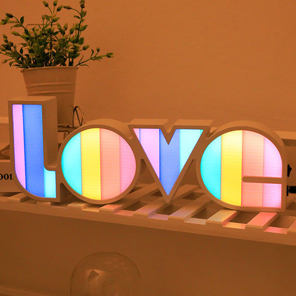Modern Art Deco Waterproof PS LOVE Letter LED Table Lamp For Bedroom
