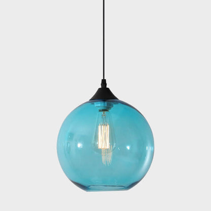 Nordic Minimalist Stained Round Glass 1-Light Pendant Light