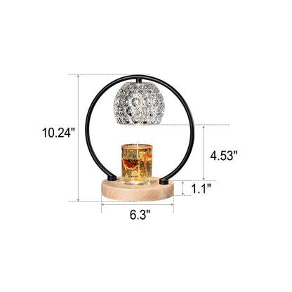 European Retro Wooden Base Glass 2-Light LED Melting Wax Table Lamp