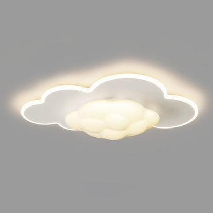Modern Art Deco Cream Clouds Plastic Iron LED Flush Mount Ceiling Light For Living Room