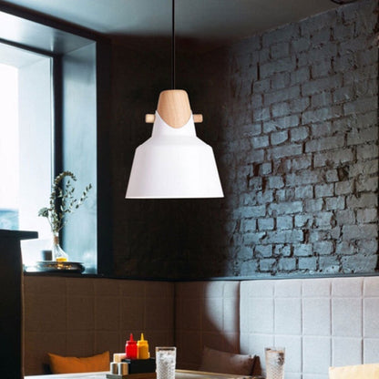 Nordic Minimalist Macaron Solid Color Ironwood 1-Light Pendant Light