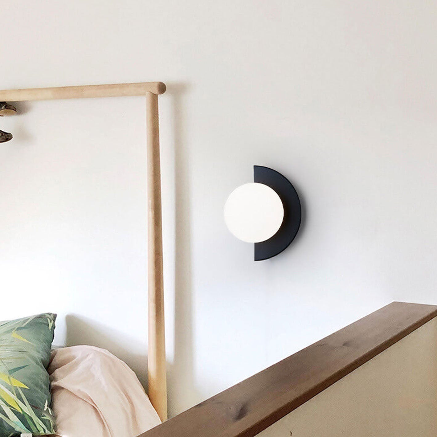 Modern Minimalist Glass Spherical Colorful Semicircle Design 1-Light Wall Sconce Lamp