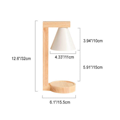Modern Minimalist Cone Shade Hardware Log 1-Light Melting Wax Table Lamp