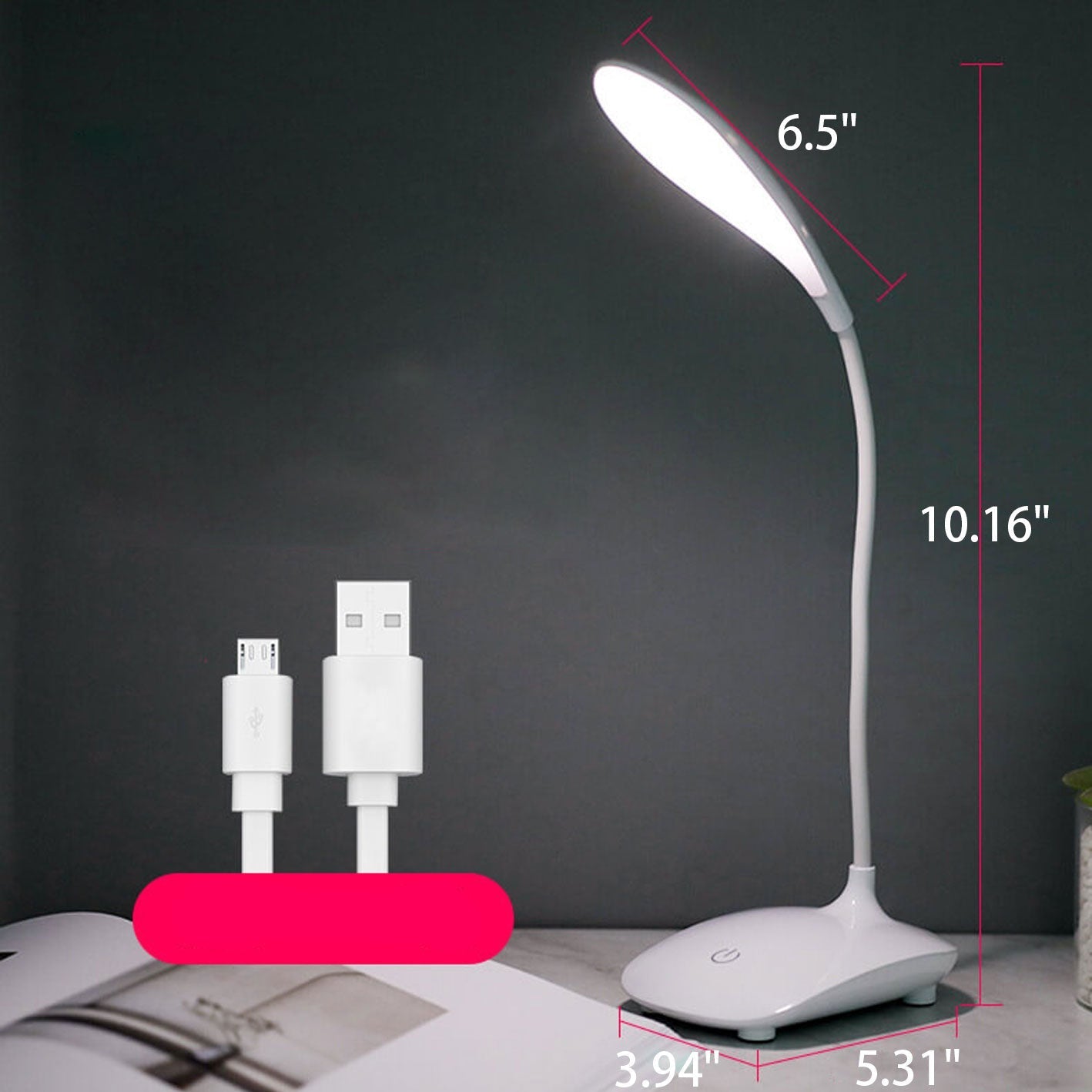 Simple Creative Twistable Touch Folding Eye Protection LED Desk Lamp