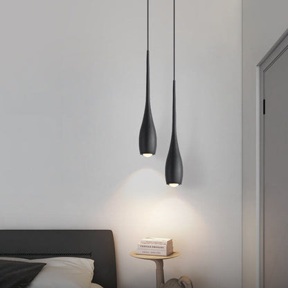 مصباح LED حديث بسيط بلون أسود وأبيض على شكل دمعة من الألومنيوم 