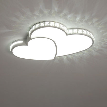 現代的なシンプルさ、クリスタルエッジのアクリル製ハート型LEDフラッシュマウントシーリングライト（寝室用） 