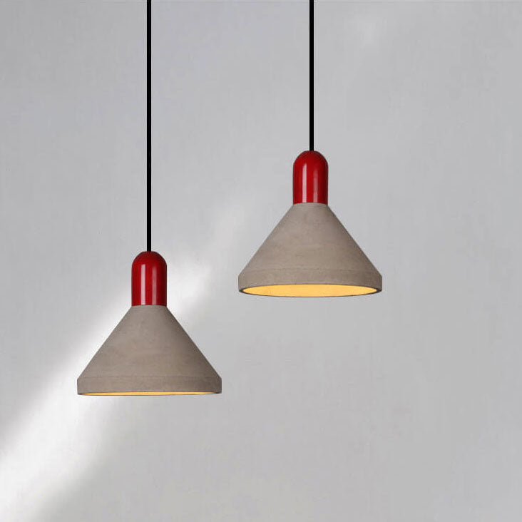 Industrial Style Solid Wood Cement 1-Light Pendant Light