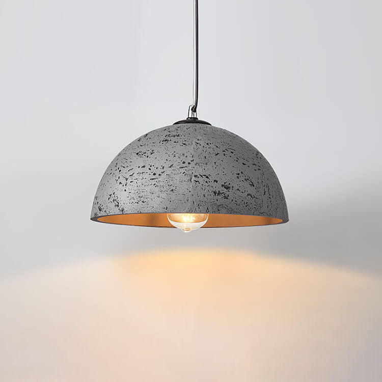 Minimalist Resin Round Dome Hand Sculpted 1-Light Pendant Light
