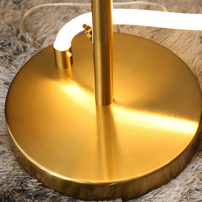Modern Minimalist Line Iron Silicone LED Standing Floor Lamp For Living Room