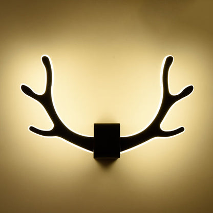 مصباح حائط LED بتصميم عصري من الأكريليك بتصميم إبداعي على شكل قرن الغزال 