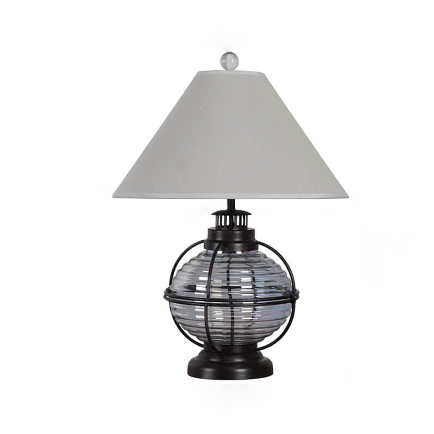 Vintage Iron Glass Horse Lamp Design Fabric 1 - Light Table Lamp