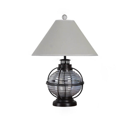 Vintage Iron Glass Horse Lamp Design Fabric 1 - Light Table Lamp