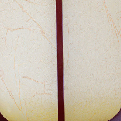 Modern Chinese Faux Sheepskin Wooden Lantern 1-Light Pendant Light