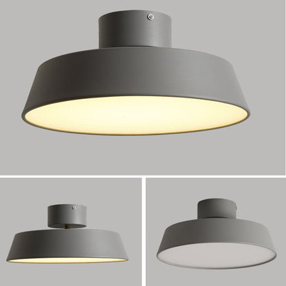 Nordic Minimalist Round Pot Iron LED Flush Mount Ceiling Light