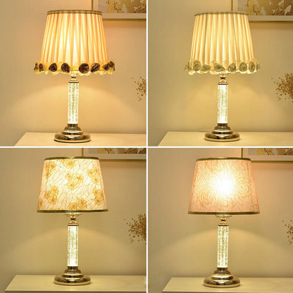 European Crystal Brightness Adjustable Remote Control 1-Light Table Lamp
