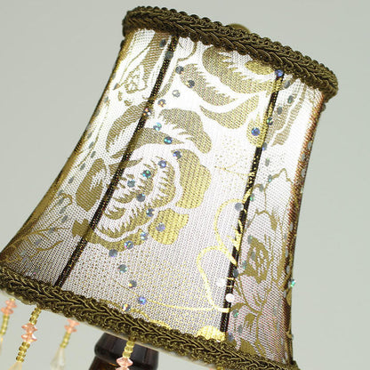 European Creative Fabric Cone Glass Wine Bottle LED Decoration Table Lamp