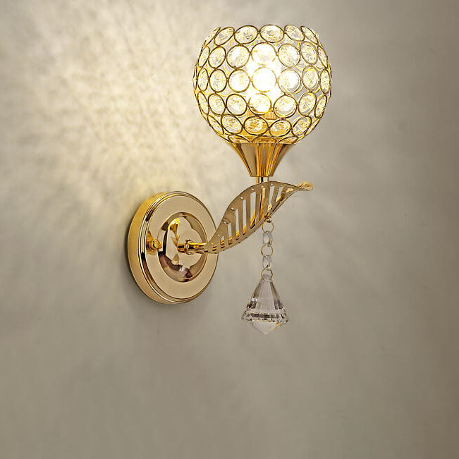Contemporary Creative Crystal Ball 1- Light Wall Sconce Lamp For Living Room