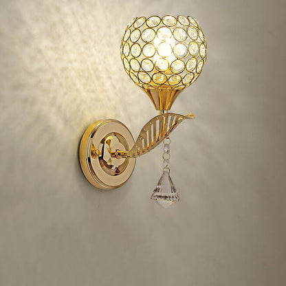 Contemporary Creative Crystal Ball 1- Light Wall Sconce Lamp For Living Room