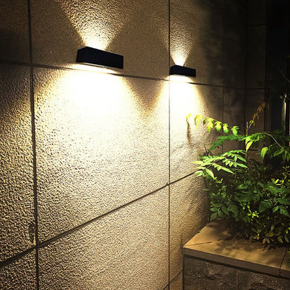 Outdoor Aluminum Alloy Glass Solar Remote Control Timing LED Wall Sconce Lamp