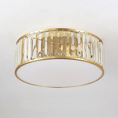 Modern Luxury Crystal Gold Geometric Shape 4/5 Light Semi- Flush Mount Ceiling Light