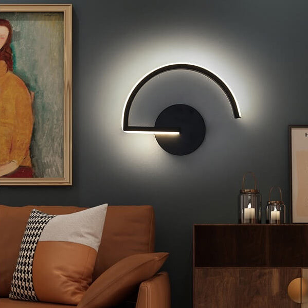 Modern Creative Half Round Iron LED Wall Sconce Lamp