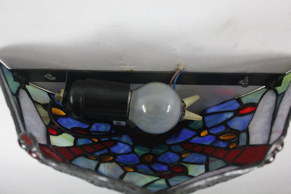 European Tiffany Dragonfly Stained Glass 1-Light Wall Sconce Lamp