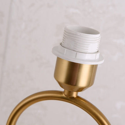 European Fabric Metal Ring Base 1-Light Table Lamp