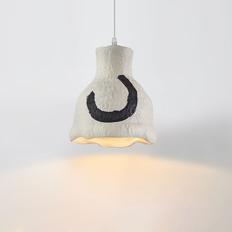 Japanese Wabi-sabi Pure White 1-Light Pendant Light