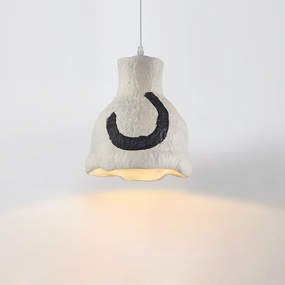 Japanese Wabi-sabi Pure White 1-Light Pendant Light