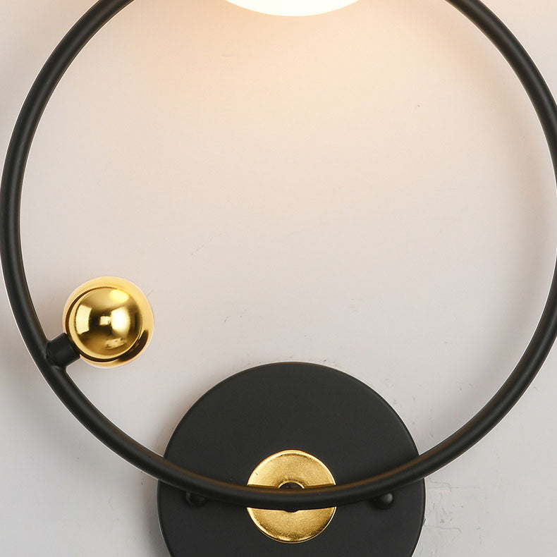 Nordic Minimalist Round Ball Iron Glass 1-Light Wall Sconce Lamp