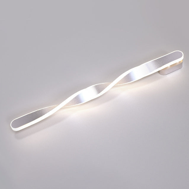 مصباح حائط LED طويل من الألومنيوم والسيليكون بتصميم حلزوني عصري بسيط لغرفة المعيشة 