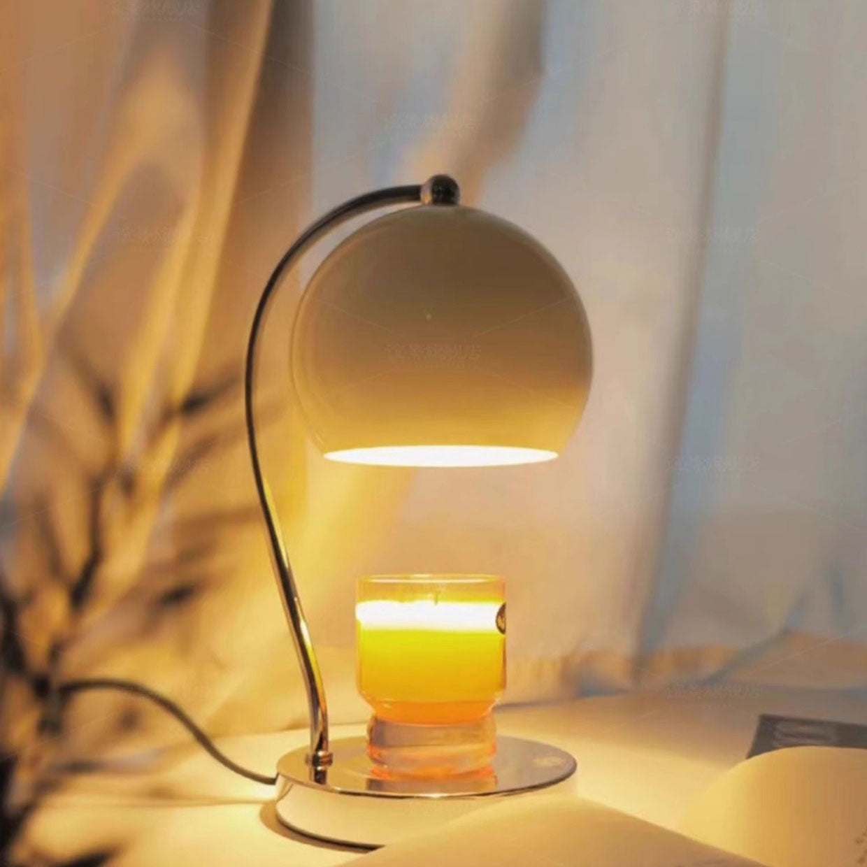 Contemporary Scandinavian Iron Stainless Steel Round Ball 1-Light Melting Wax Table Lamp For Bedroom