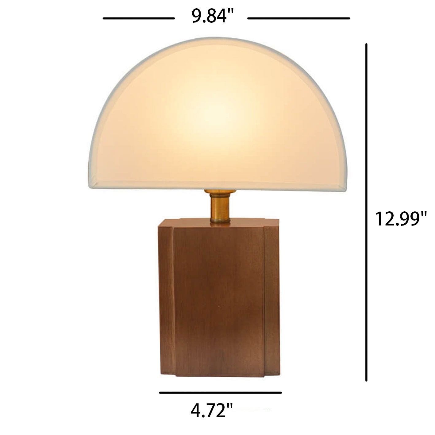 Vintage Semicircle Fabric Wooden Base 1-Light Table Lamp