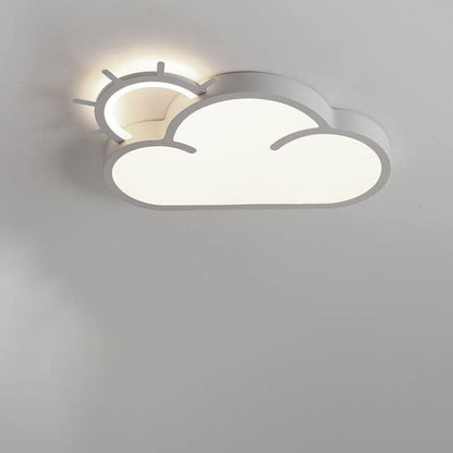 Nordic Minimalist Cloudy Sun LED Kids Flush Mount Ceiling Light