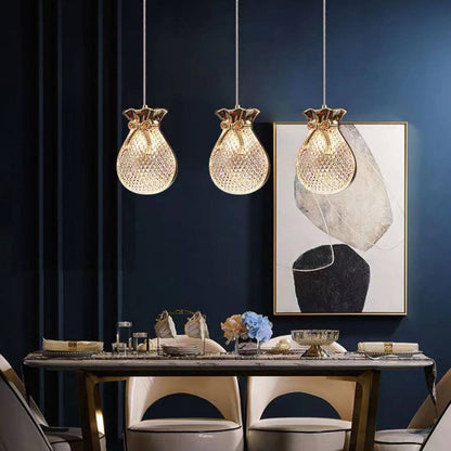 Contemporary Creative Iron Acrylic Arc 1-Light Pendant Light For Living Room